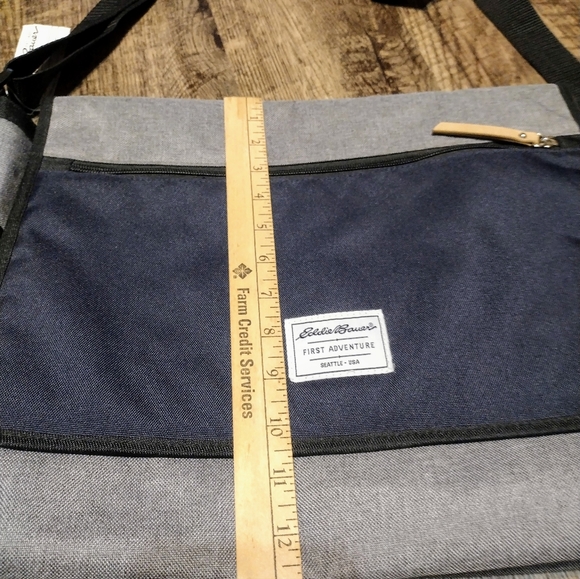 Brand New Eddie Bauer Grey & Blue Soft Sided Briefcase Book Laptop Computer Bag - Picture 12 of 12
